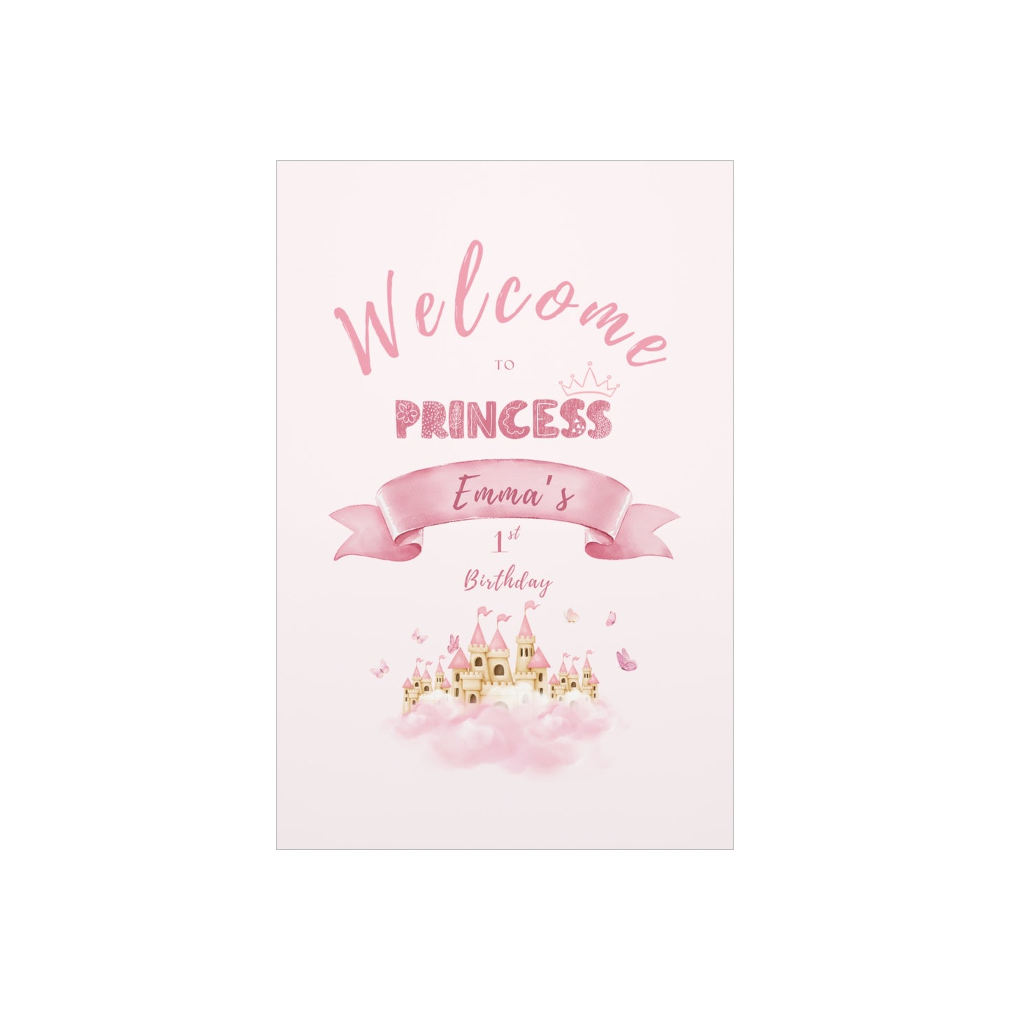 Pink Princess Castle Welcome Sign