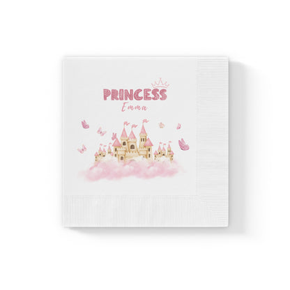 Pink Princess Castle Coined Paper Napkins