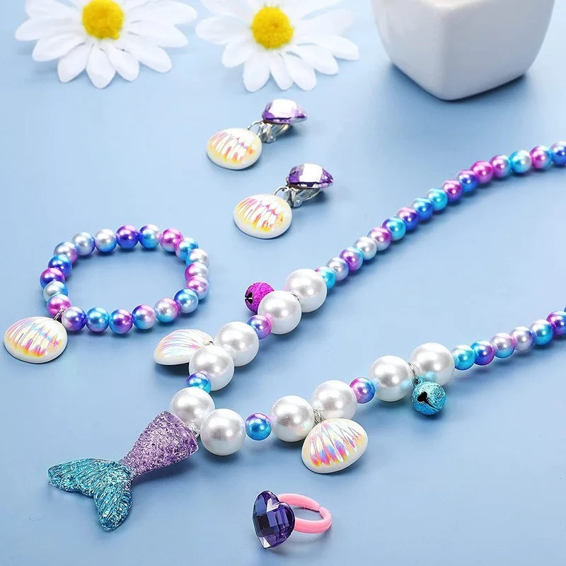 A variety of shimmering mermaid accessories, perfect for girls' birthday gifts.