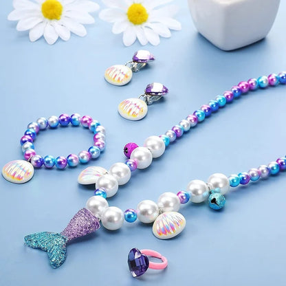 A variety of shimmering mermaid accessories, perfect for girls' birthday gifts.