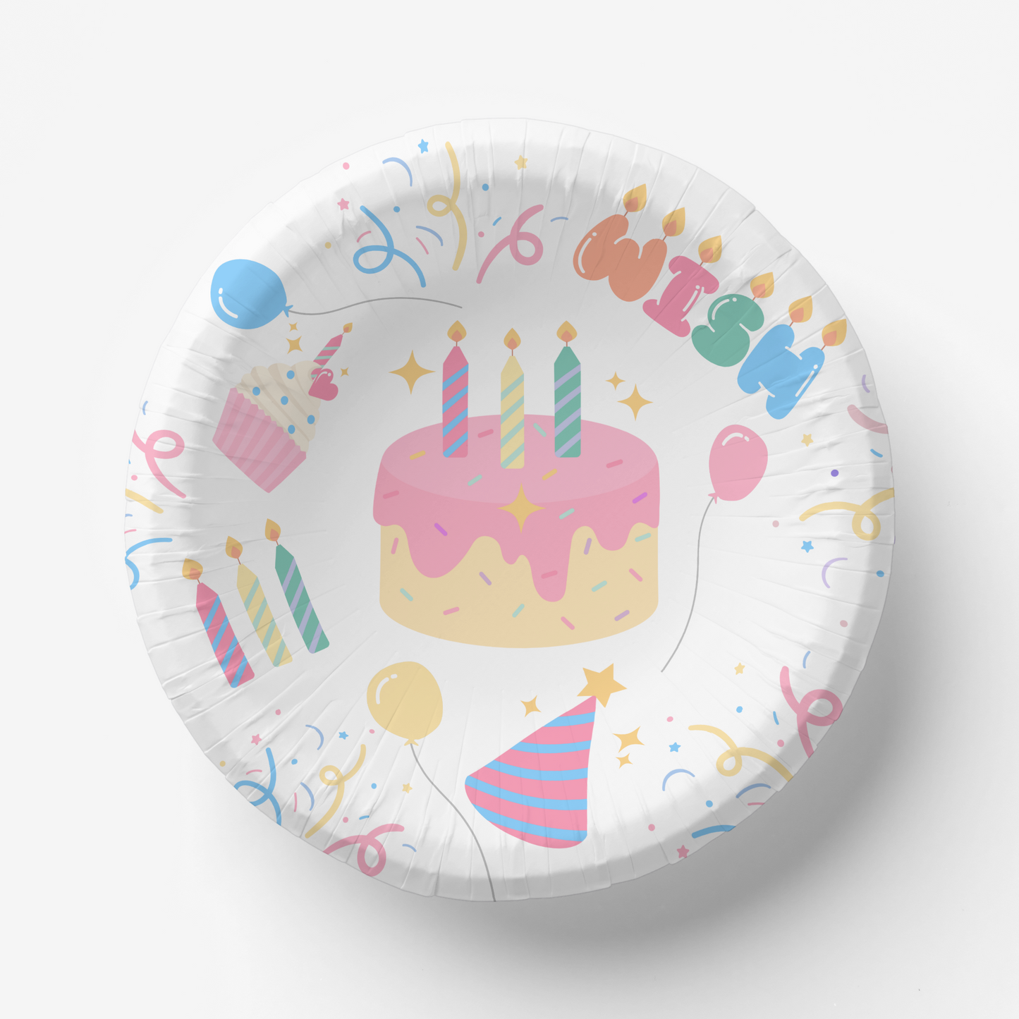 Birthday Cake Candles Paper Plate  Design (DIGITAL DOWNLOAD)