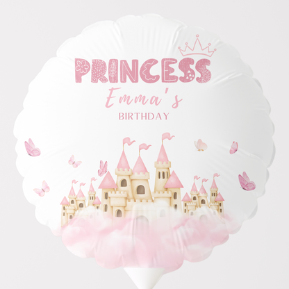 Pink Princess Castle Birthday Balloon (DIGITAL DOWNLOAD)