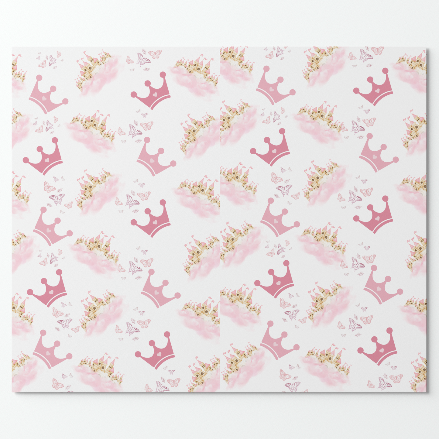 Pink Princess Castle Crown Royal Wrapping Paper Design (DIGITAL DOWNLOAD)