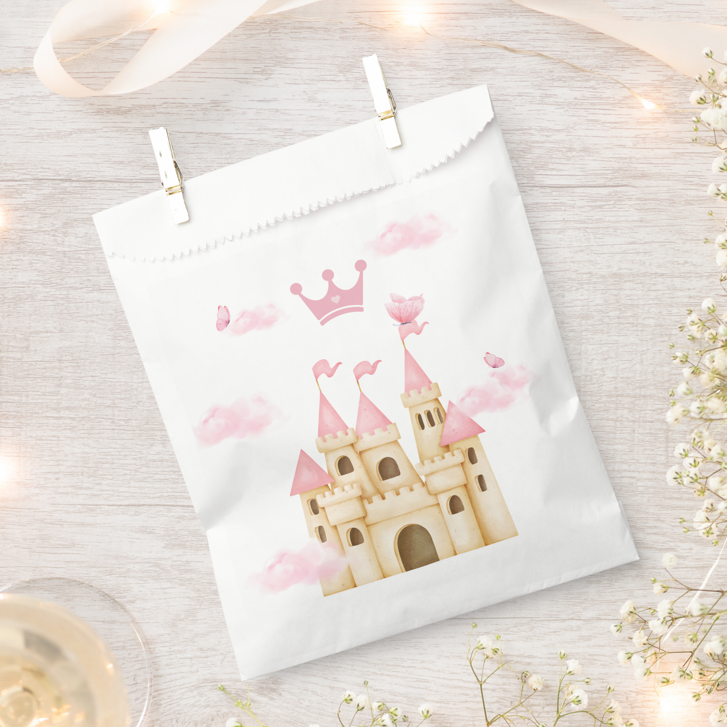 Pink Princess Castle Favor Bag Design (DIGITAL DOWNLOAD)