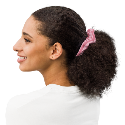Pink Princess Striped Recycled Scrunchie